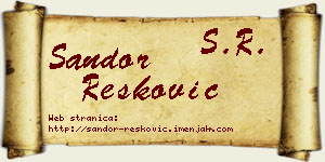 Šandor Resković vizit kartica